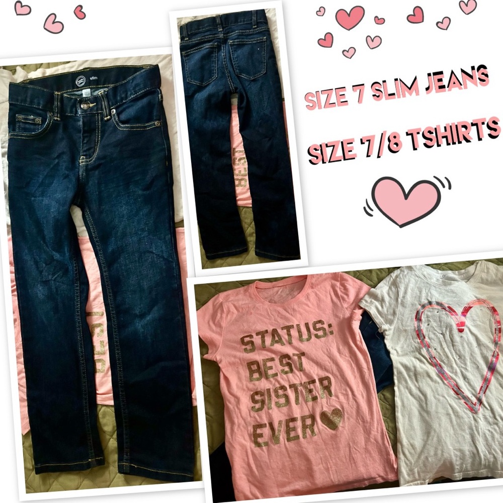 Wonder Nation Pink and White Kids Matching Set